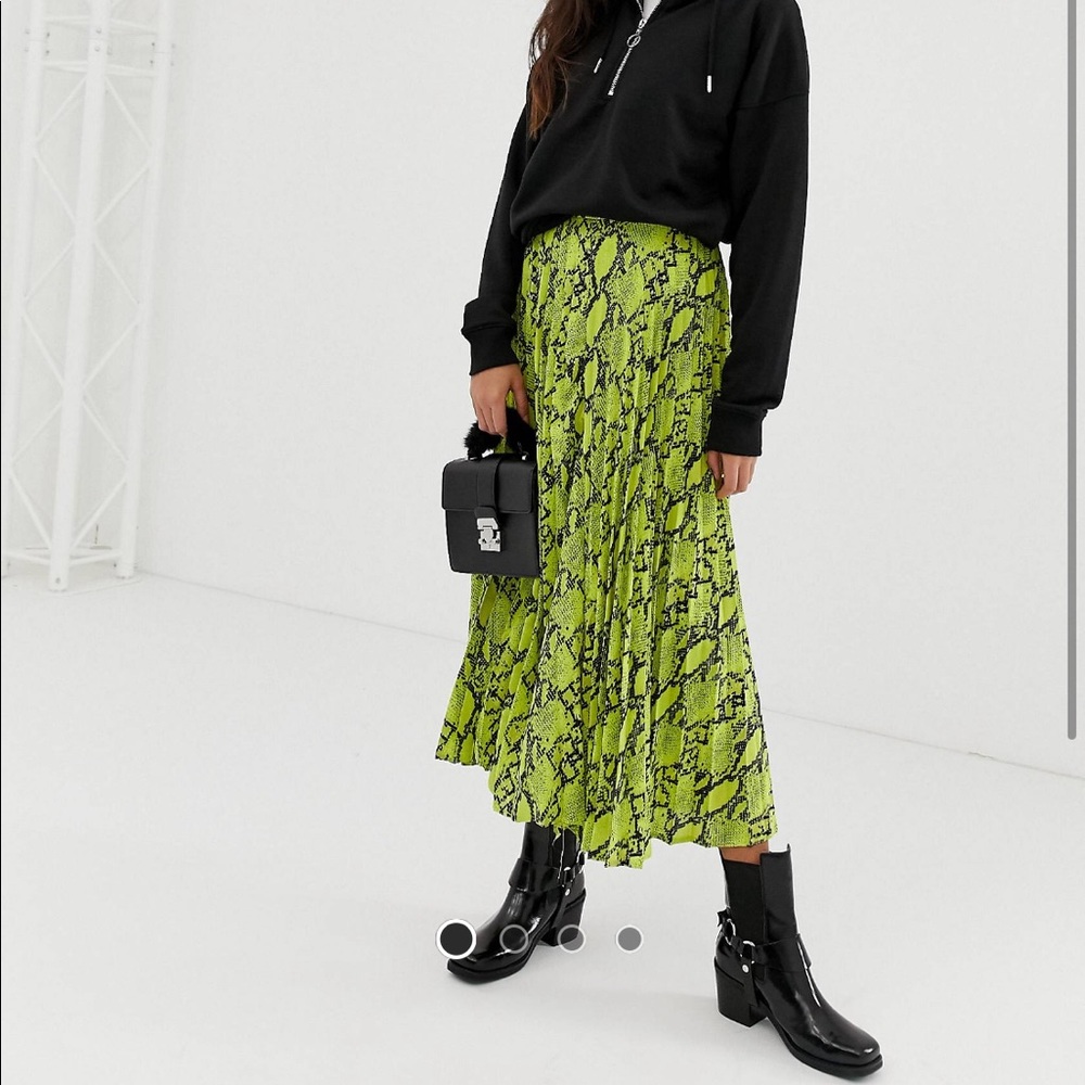 ASOS Slytherin Snake Reptile Neon Green Skirt